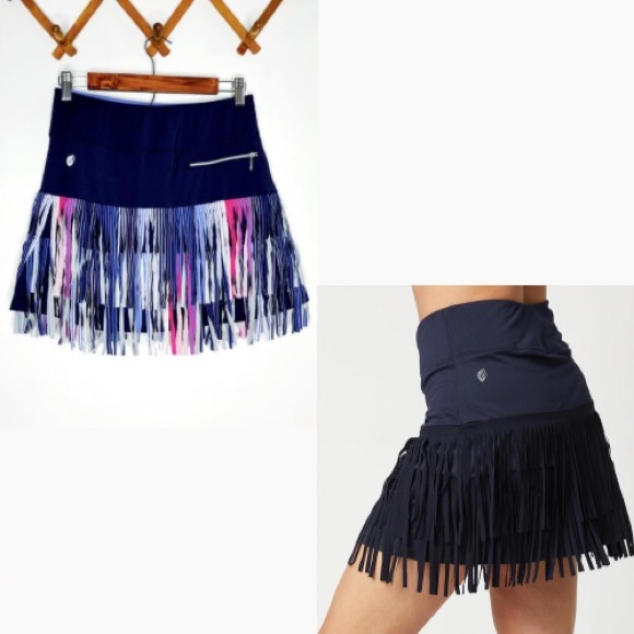 GGBlue | Shorts | Ggblue Fringe Golf Skort Luxe Sport Upf 5 In Navy Pink  Periwinkle | Poshmark